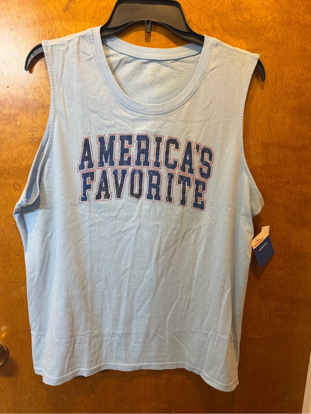 Americas favorite women’s/juniors light blue tank top patriotic tank new L